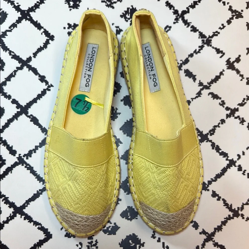 London Fog Yellow Espadrilles Casual Comfort - US Size 7.5 - EUC